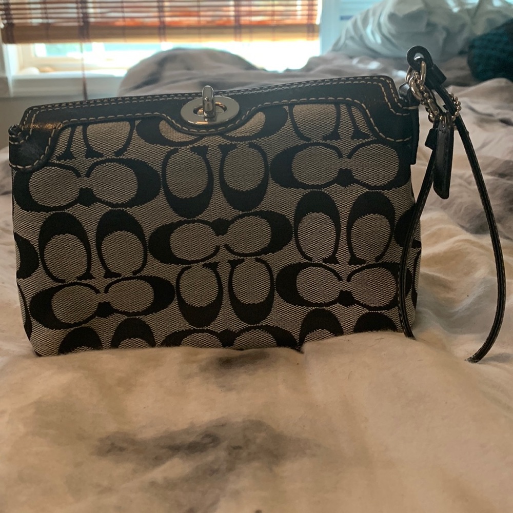 Coach black wristlet never used